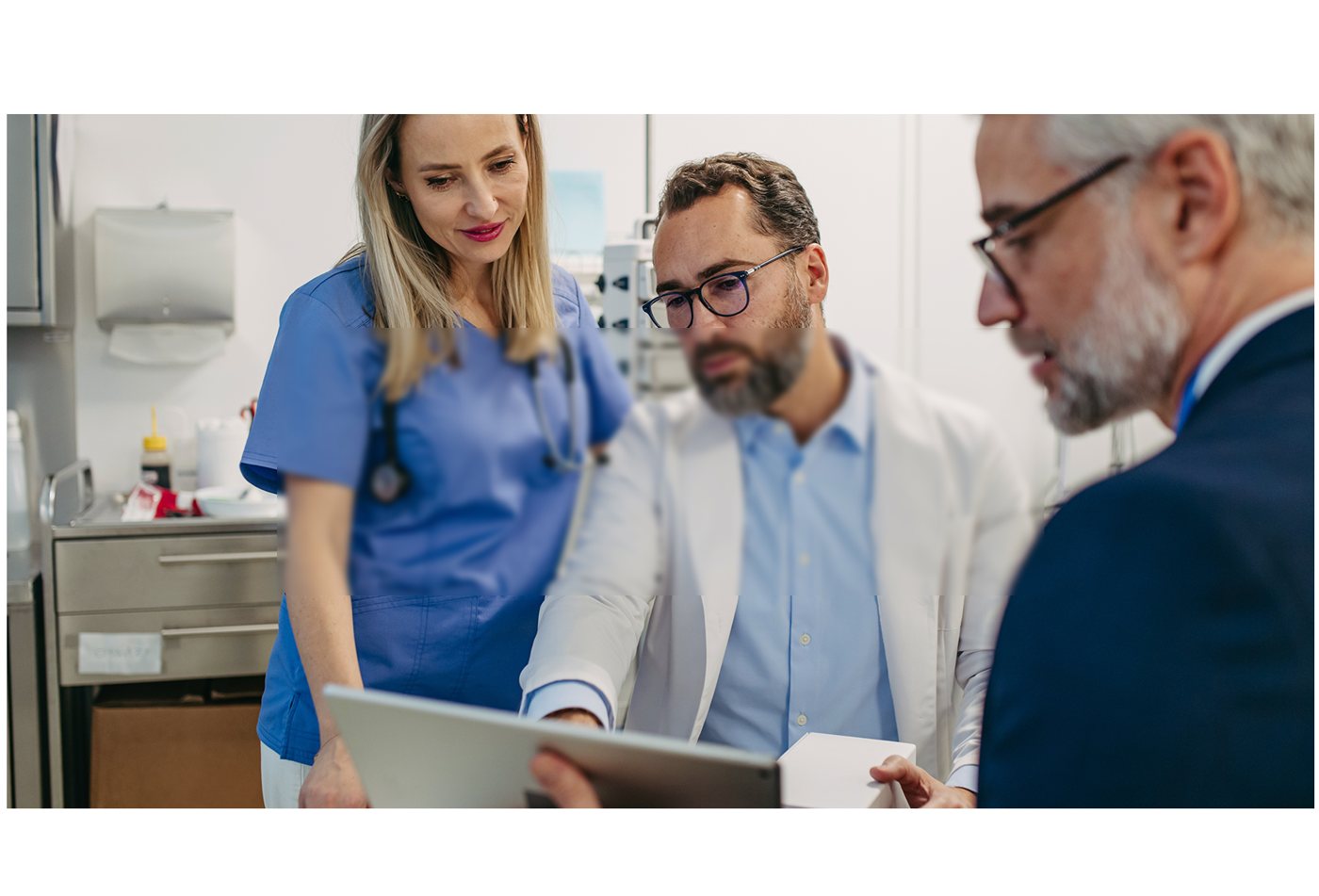 A clinical care team collaborating